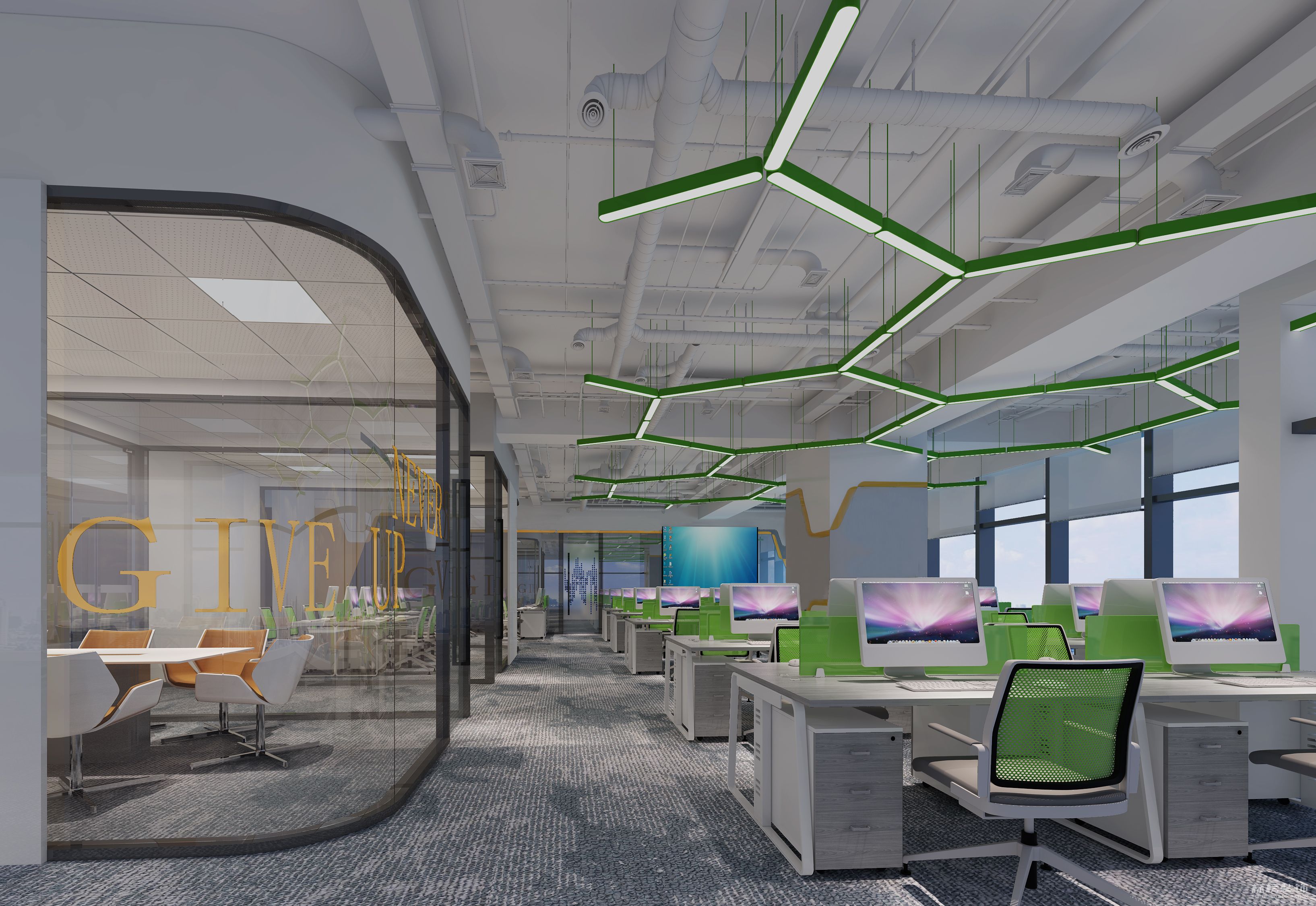 中小型辦公室怎么樣合理利用點，線，面等來做突出體現(xiàn)呢